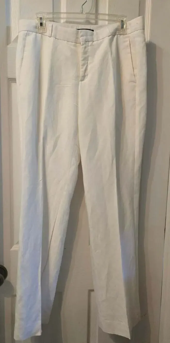 Banana Republic Logan White Linen Blend Dress Pants